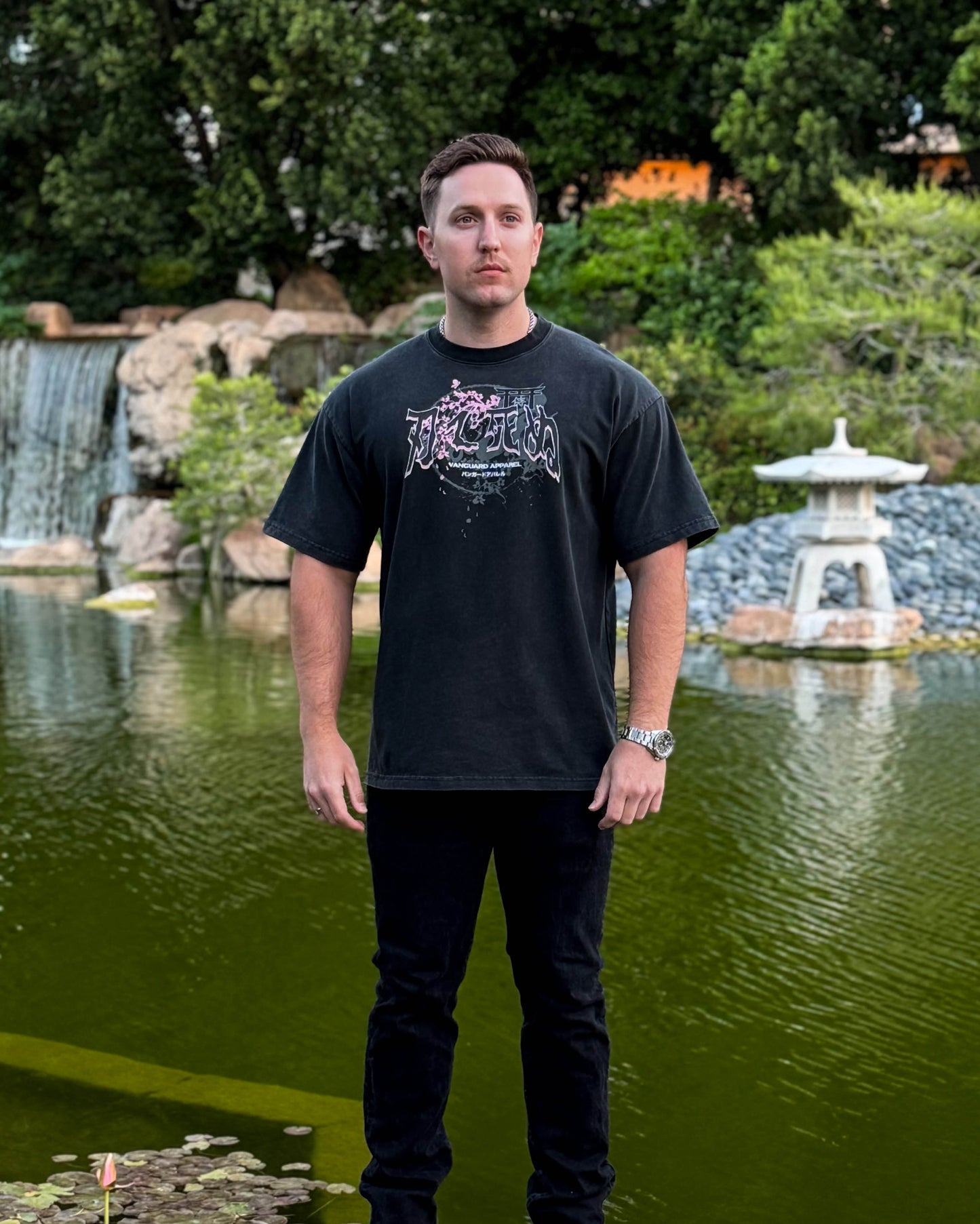 BUSHIDO OVERSIZED TEE - ENZYME WASH BLACK