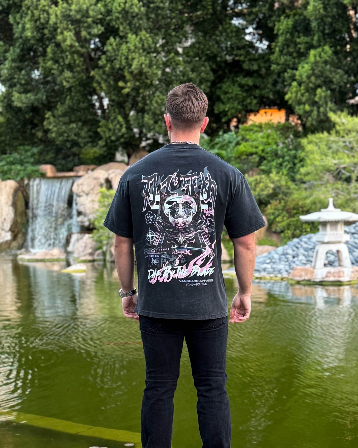 BUSHIDO OVERSIZED TEE - ENZYME WASH BLACK